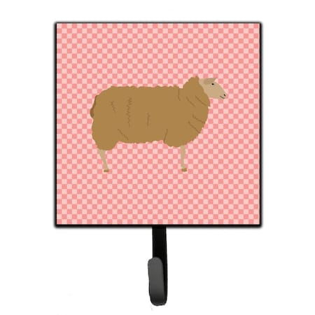 Carolines Treasures East Friesian Sheep Pink Check Leash or Key Holder BB7977SH4